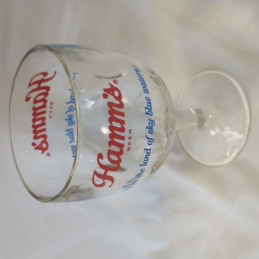 Vintage Hamms Thumbprint Beer Glass Goblet
